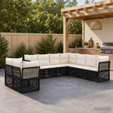 vidaXL Garden Sofa Set 10 pcs Black poly rattan
