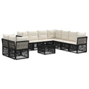 vidaXL Garden Sofa Set 10 pcs Black poly rattan