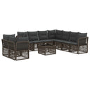 vidaXL Garden Sofa Set 10 pcs Black poly rattan