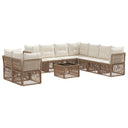 vidaXL Garden Sofa Set 10 pcs Black poly rattan