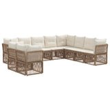 vidaXL Tuinbank Set 11 pcs Zwart poly rattan