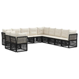 vidaXL Tuinbank Set 12 pcs Zwart poly rattan