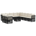 vidaXL Tuinbank Set 12 pcs Zwart poly rattan