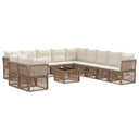 vidaXL Tuinbank Set 12 pcs Zwart poly rattan