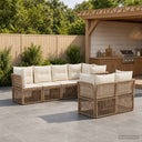 vidaXL Tuinbank Set 7 st 7-Aantal zitplaatsen Zwart poly rattan