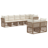 vidaXL Tuinbank Set 9 pcs Zwart poly rattan