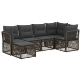 vidaXL Garden Sofa Set 7 pcs Black Poly Rattan