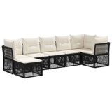 vidaXL Tuinbank Set 8 pcs Zwart poly rattan