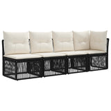 vidaXL Tuinbank Set 8 pcs Zwart poly rattan
