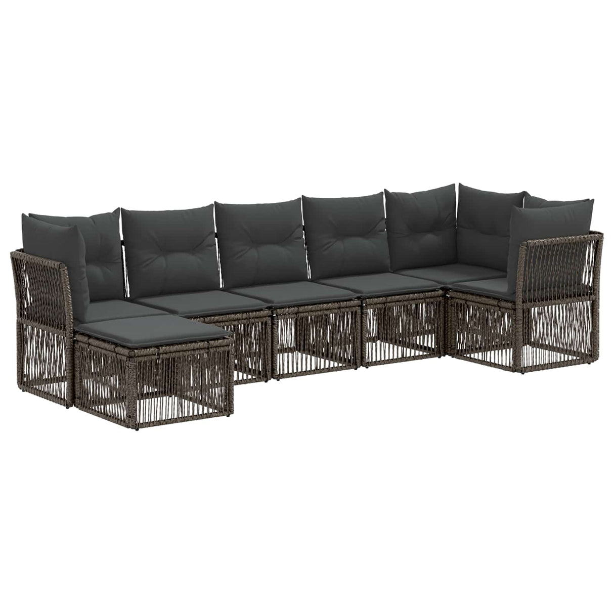vidaXL Tuinbank Set 8 pcs Zwart poly rattan