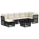vidaXL Tuinbank Set 8 pcs Zwart poly rattan