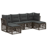 vidaXL Garden Dining Set 7 pcs Black Poly Rattan