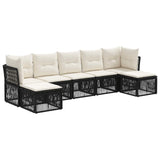 vidaXL Tuinbank Set 8 pcs Zwart poly rattan