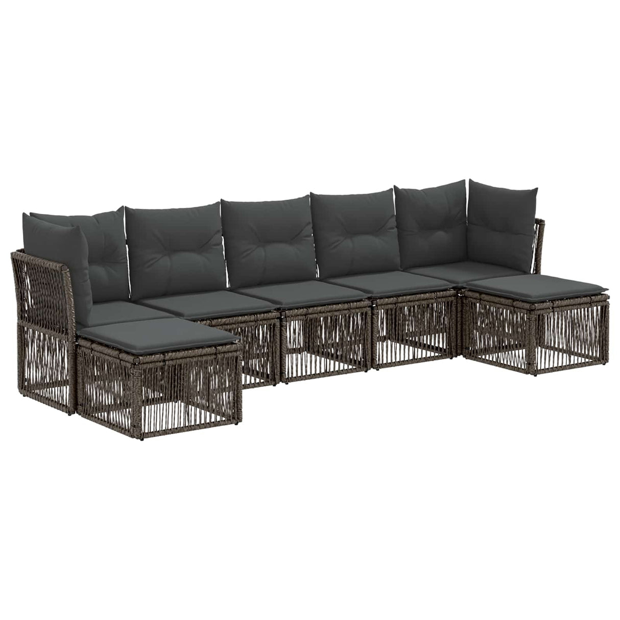 vidaXL Tuinbank Set 8 pcs Zwart poly rattan