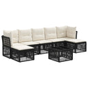 vidaXL Tuinbank Set 8 pcs Zwart poly rattan