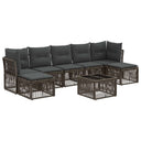 vidaXL Tuinbank Set 8 pcs Zwart poly rattan