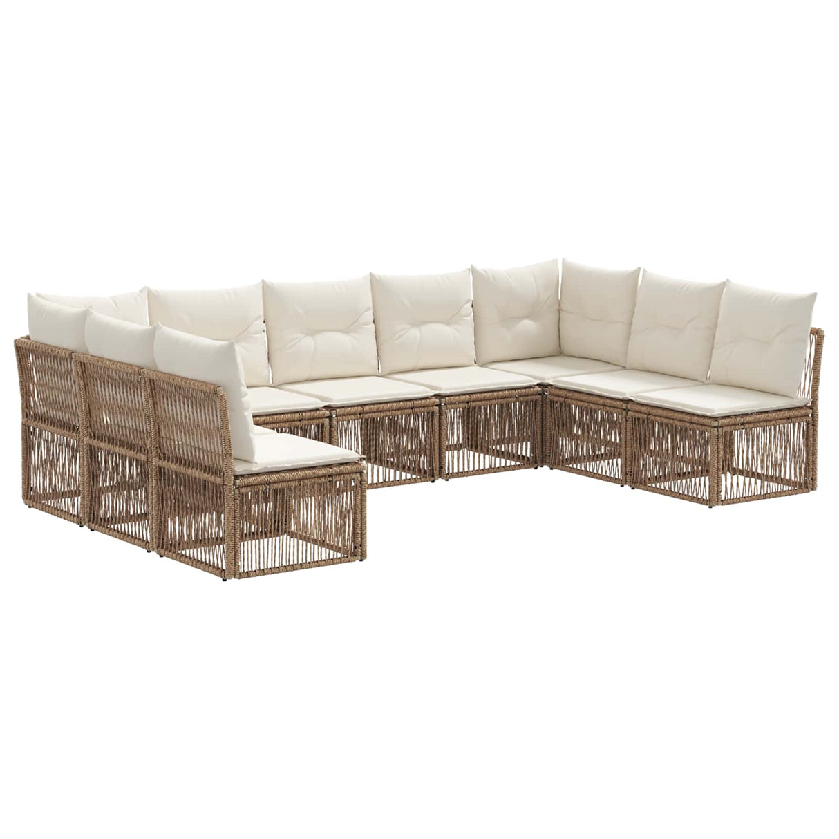 vidaXL Garden Lounge Set 10 pcs Black Poly Rattan