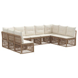 vidaXL Garden Lounge Set 10 pcs Black Poly Rattan