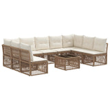 vidaXL Garden Lounge Set 10 pcs Black Poly Rattan