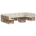 vidaXL Tuinbank Set 11 pcs Zwart poly rattan