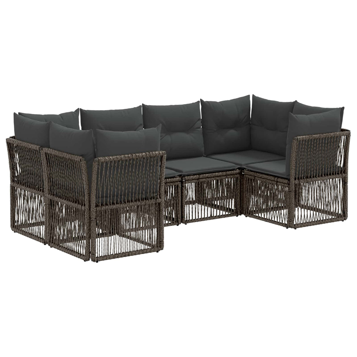 vidaXL Garden Sofa Set 6 pcs 6-Seater Black poly rattan
