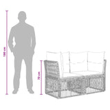 vidaXL Garden Sofa Set 6 pcs 6-Seater Black poly rattan