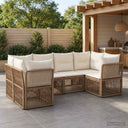 vidaXL Garden Sofa Set 6 pcs 6-Seater Black poly rattan
