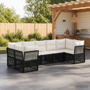 vidaXL Garden Sofa Set 7 pcs 7-Seater Black poly rattan