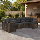 vidaXL Garden Sofa Set 7 pcs 7-Seater Black poly rattan