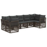 vidaXL Garden Sofa Set 7 pcs 7-Seater Black poly rattan