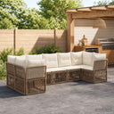 vidaXL Garden Sofa Set 7 pcs 7-Seater Black poly rattan