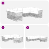 vidaXL Garden Bench Set 10 pcs Black poly rattan