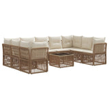 vidaXL Garden Bench Set 10 pcs Black poly rattan