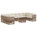 vidaXL Tuinbank Set 11 pcs Zwart poly rattan