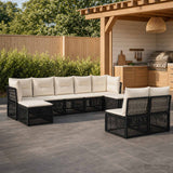 vidaXL Garden Sofa Set 10 pcs Black poly rattan