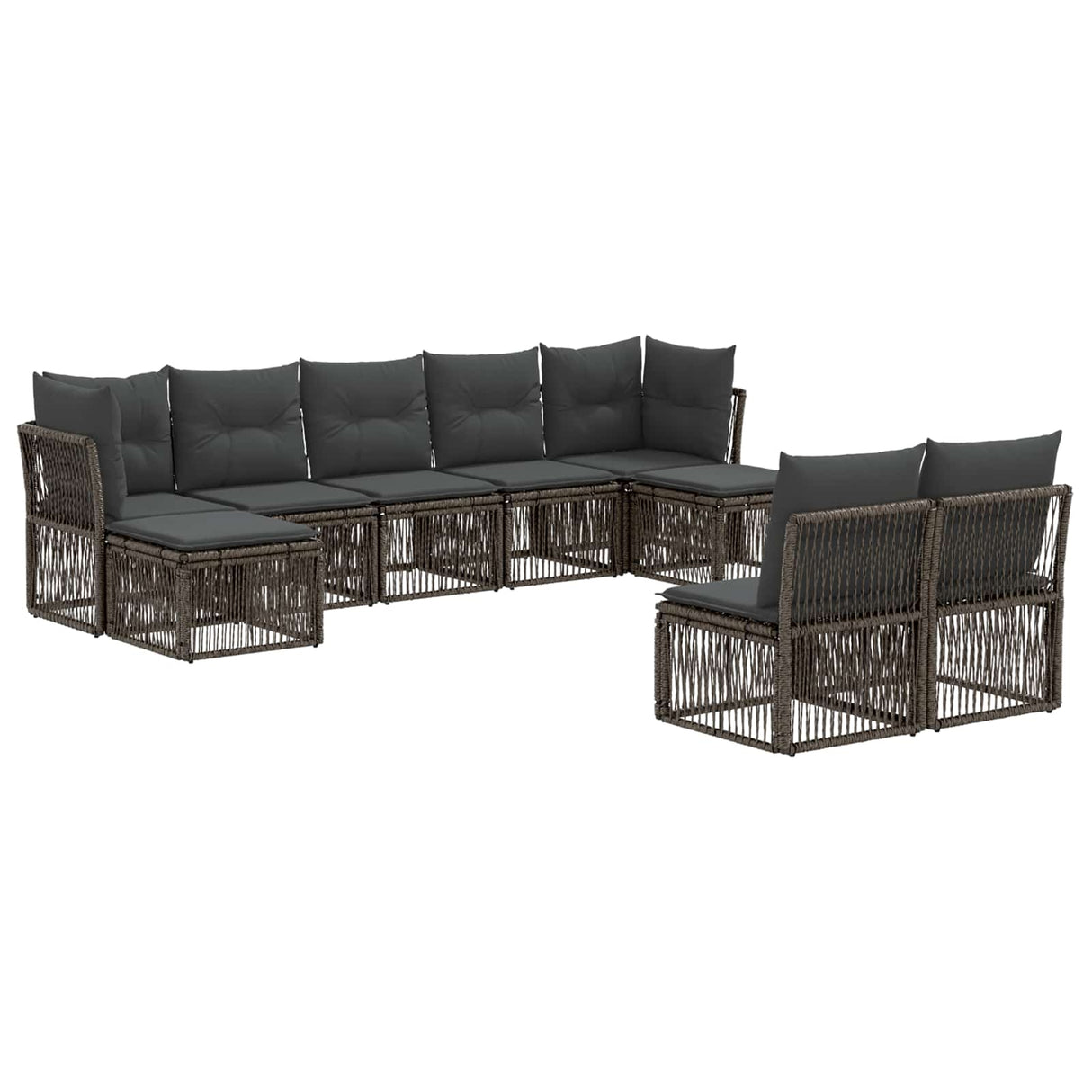 vidaXL Garden Sofa Set 10 pcs Black poly rattan