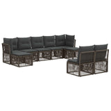 vidaXL Garden Sofa Set 10 pcs Black poly rattan