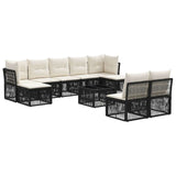 vidaXL Garden Sofa Set 10 pcs Black poly rattan
