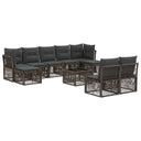 vidaXL Garden Sofa Set 10 pcs Black poly rattan