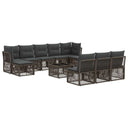 vidaXL Garden Lounge Set 11 pcs Black poly rattan