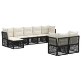 vidaXL Tuinbank Set 10 pcs Zwart poly rattan
