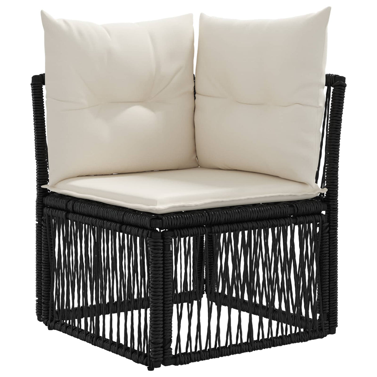 vidaXL Tuinbank Set 10 pcs Zwart poly rattan