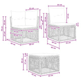 vidaXL Garden Dining Set 11 Pieces Black Poly Rattan