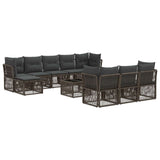 vidaXL Garden Dining Set 11 Pieces Black Poly Rattan