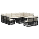vidaXL Tuinbank Set 12 pcs Zwart poly rattan