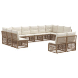 vidaXL Tuinbank Set 13 pcs Zwart poly rattan