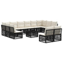 vidaXL Tuinbank Set 13 pcs Zwart poly rattan