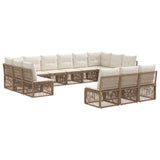 vidaXL Tuinbank Set 14 pcs Zwart poly rattan