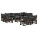 vidaXL Tuinbank Set 14 pcs Zwart poly rattan