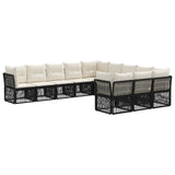 vidaXL Garden Sofa Set 12 pcs Black poly rattan